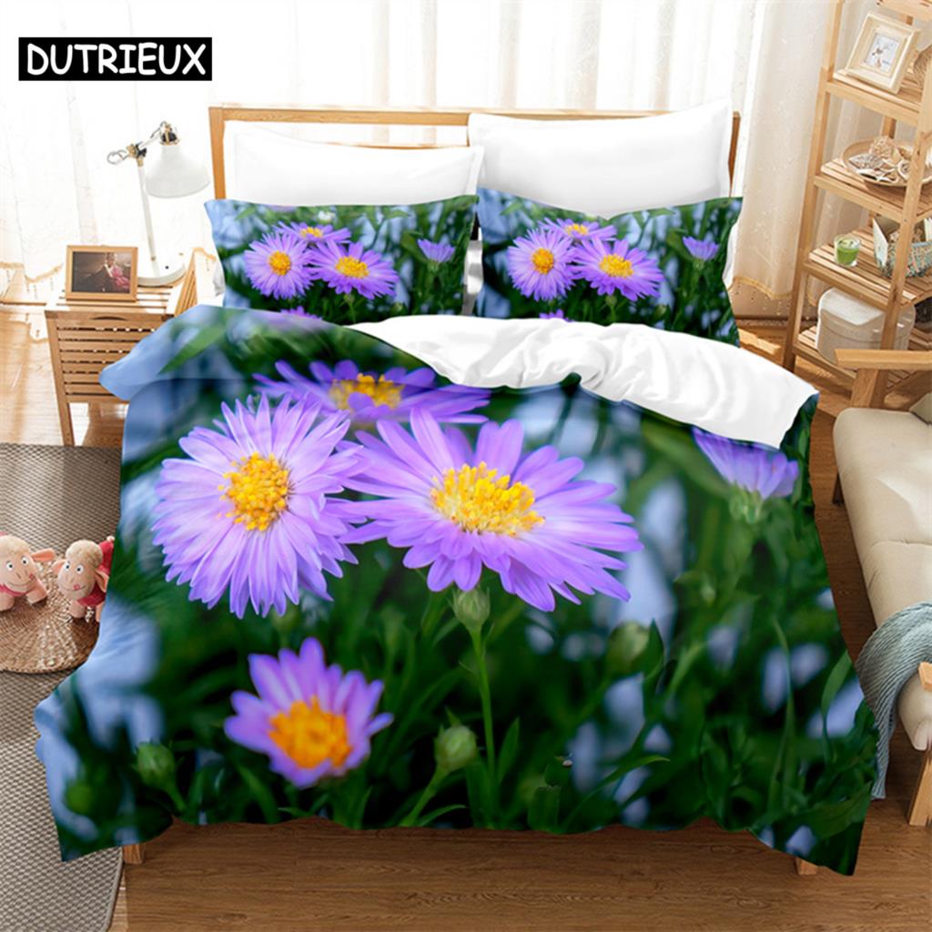 Pink Flowers Queen Bedding Set Duvet Cover Set Bedding Comforter Bedding Sets Bed Linen King Size Duvet Cover Bedding Set