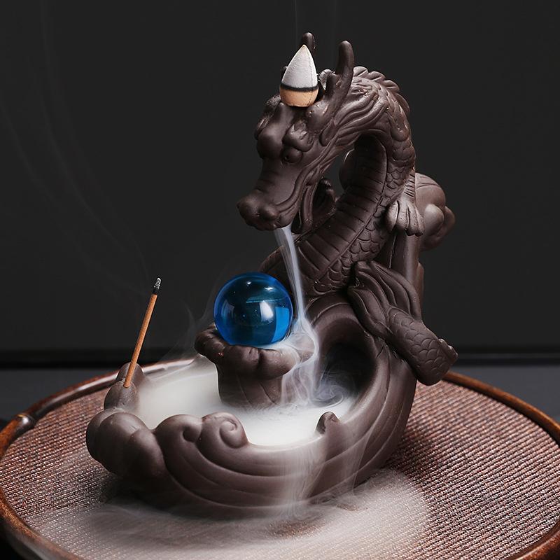 Big Size Backflow Incense Burner Dragon Ceramics incense holderfor Home Decor Ornaments In Safe Packing Dropshipping sandalwood