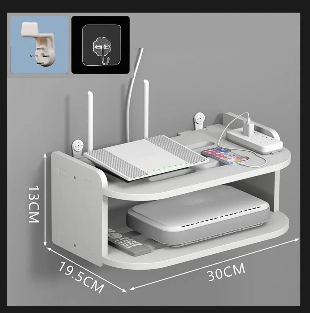 Router Organizer Environmentally Friendly Woodplastic Panels Handmade Mortise and Tenon Craftsmanship, Cable Management Box