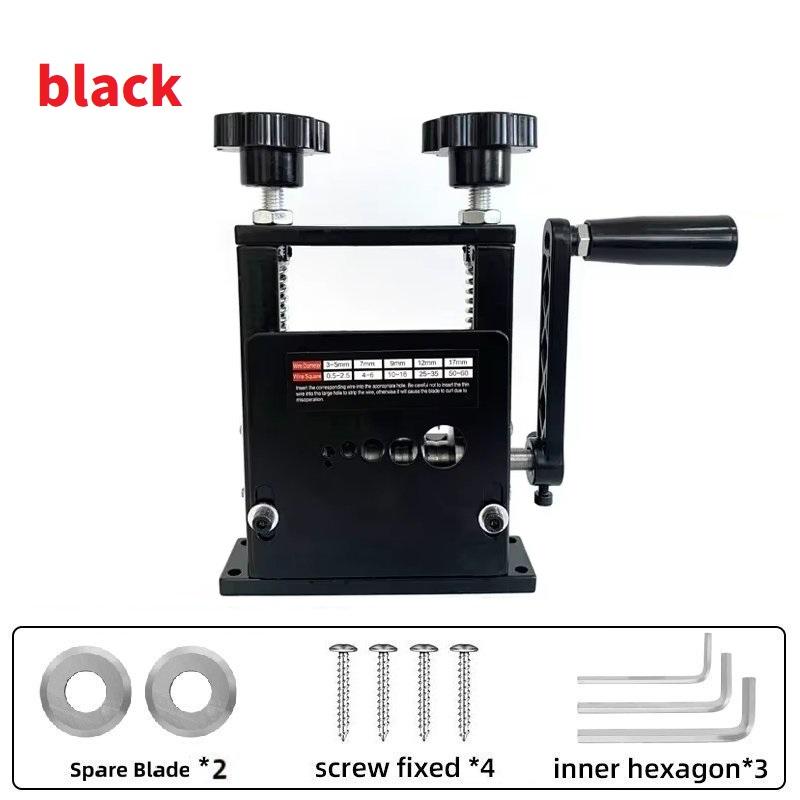 Double Drive Wire Stripper Machine Stripping Tool for 1-17mm Scrap Wire Copper Wire Stripper for Leftover Cable (2 Spare Blades)