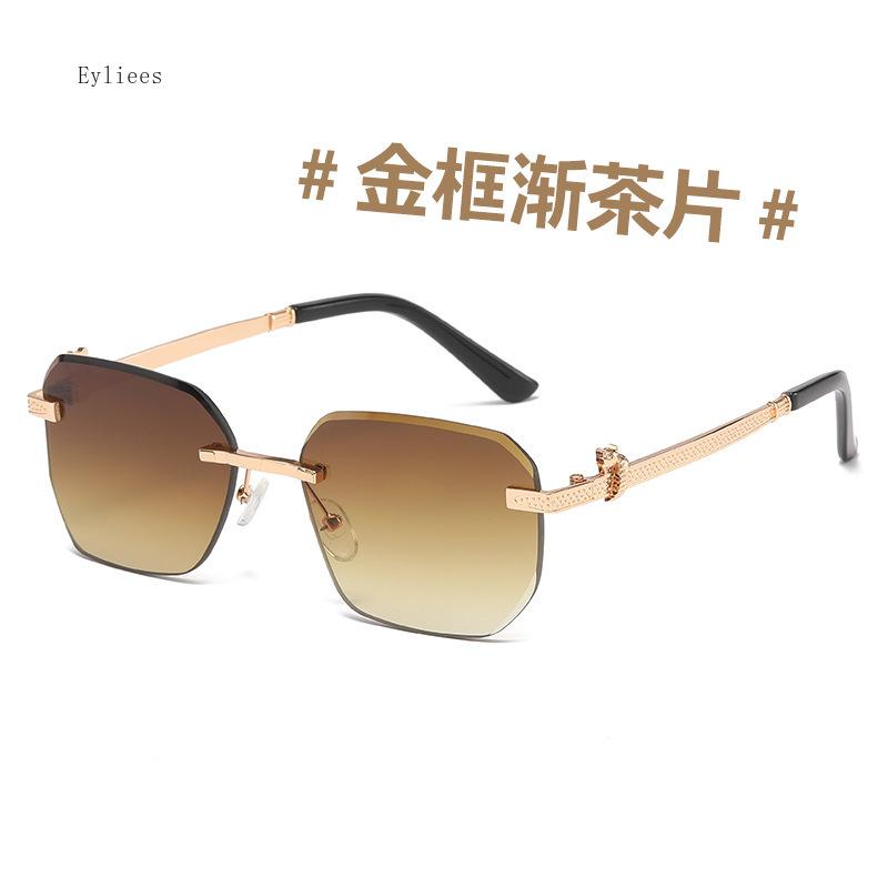 Męskie okulary przeciwsłoneczne bez oprawek Luksusowe Bezramkowe Okulary Przeciwsłoneczne z Metalową Oprawką dla Mężczyzn Klasyczne Okulary w Stylu Vintage Gafas De Sol Mujer