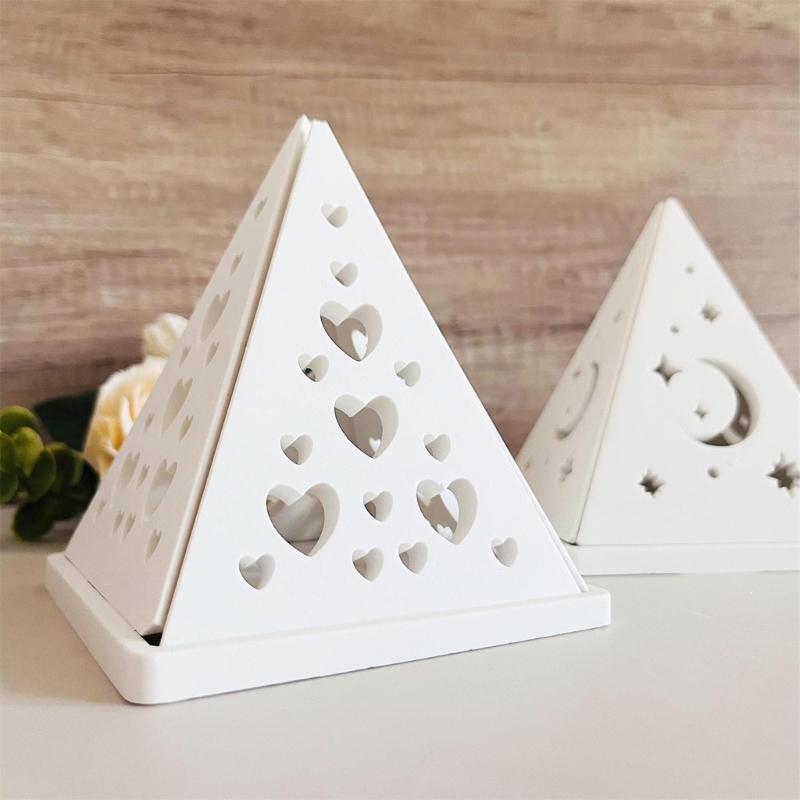 3D Candlestick Silicone Mold Pyramid Shaped Candle Base Mold Gypsum Candle Holder Epoxy Mould Home Decorations Mould