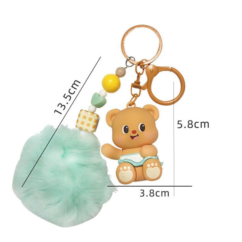 Butterbear Dessert Plush Doll Keychain Ring Butter Bear Cute Car Key Chain Pendant