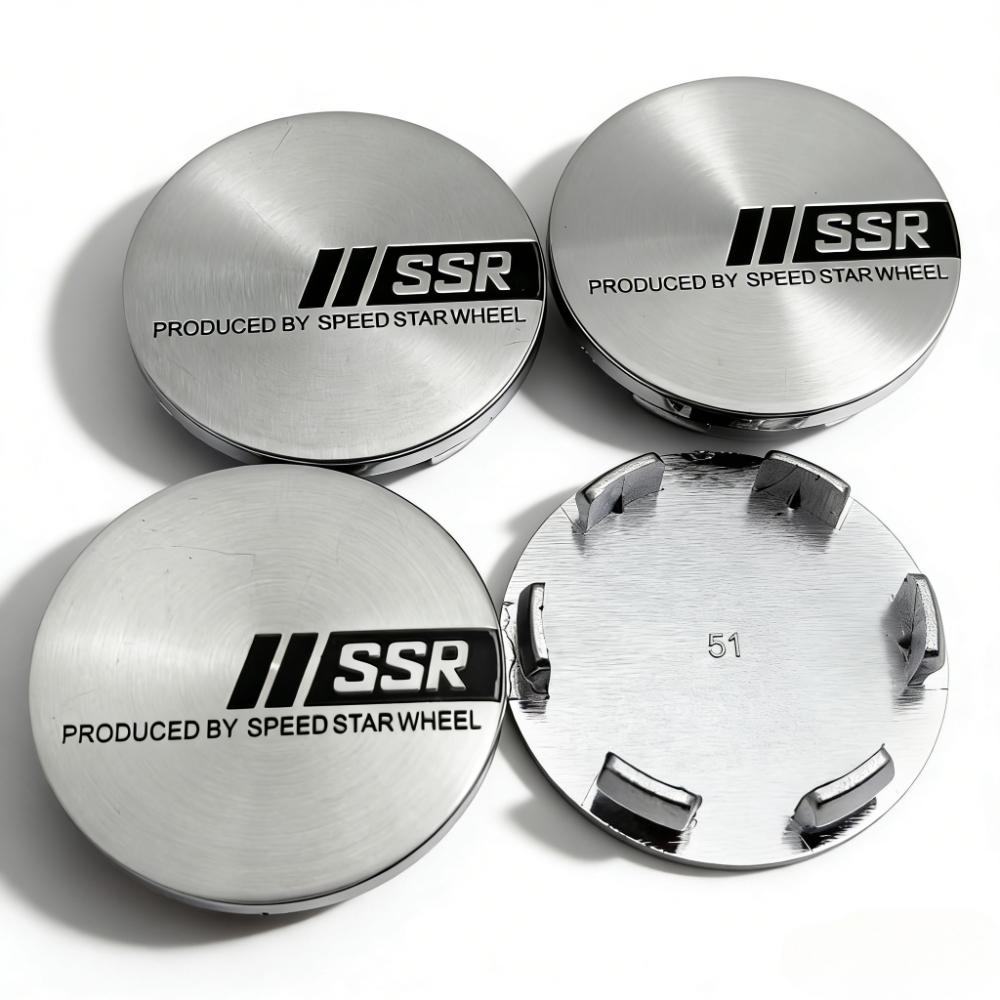 

4pcs SSR Logo Badge Emblem Car Wheel Center Caps OD 51MM Clip 46MM Wheels Hub Cap Rim Hubcaps Dust Cover Replace Car Accessories SSR Badge&51MM &4pcs Wheel Caps