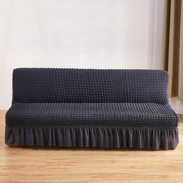 

Чехол для дивана-кровати из хлопчатобумажного волокна, однотонный жаккардовый чехол из спандекса для гостиной, эластичный чехол для дивана «все включено» без подлокотников CF 160-190cm