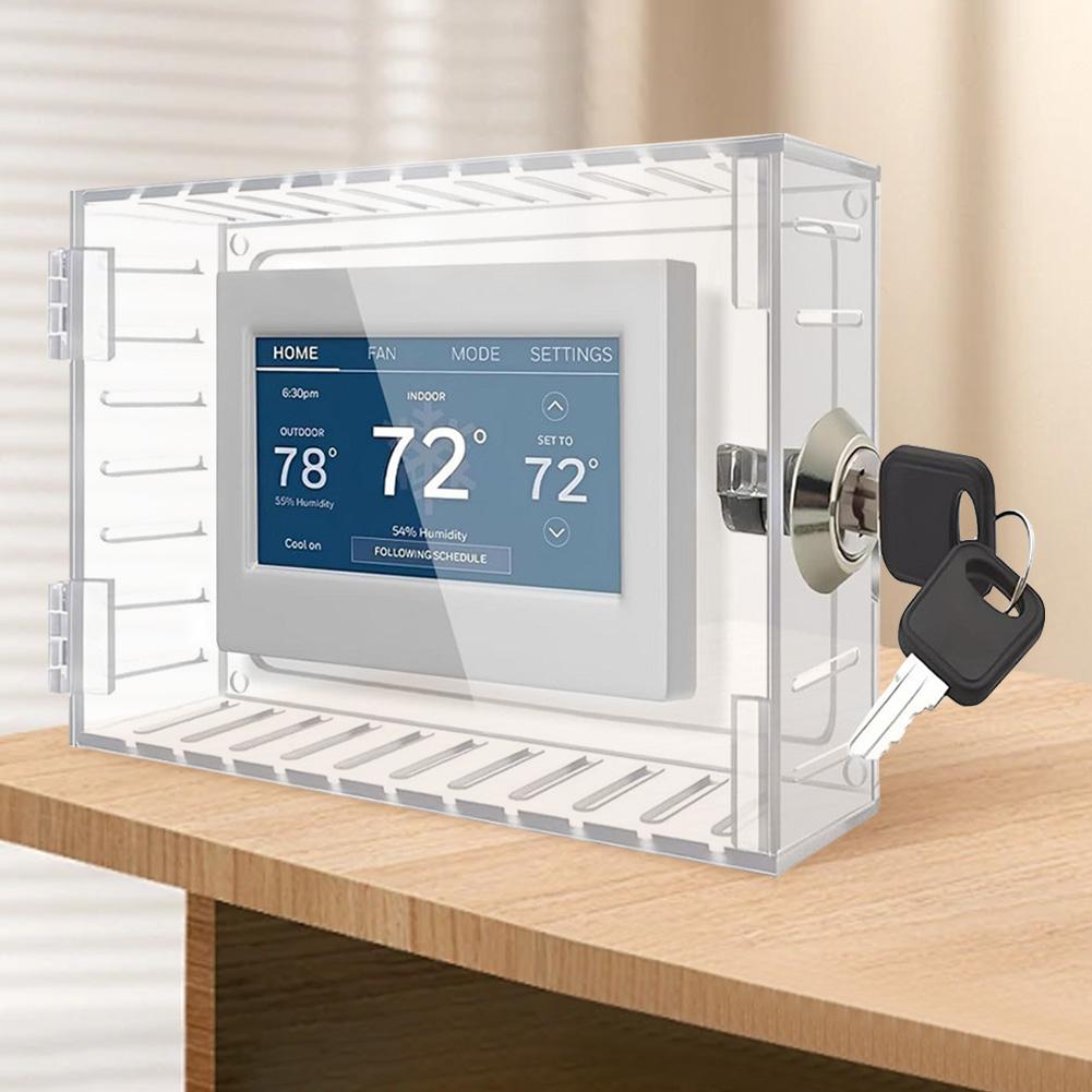 Universal Thermostat Lock Box with Key Thermostat Guard Large Thermostat Lock Box Cover Thermostat Case for Thermostat On Wall