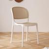 Stylish Rattan-Look Casual Dining Chair – Comfortable Patio or Plastic Chair with Woven Backrest