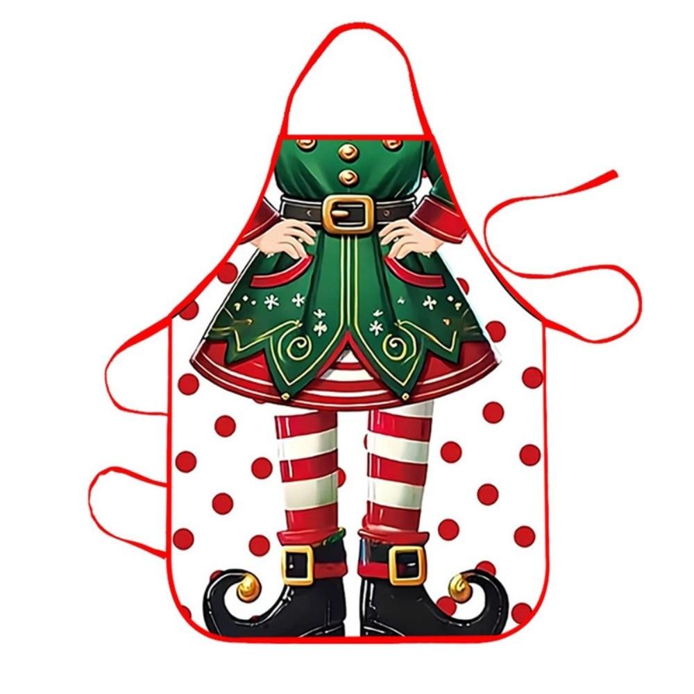 Oil-Resistant Christmas Apron Reusable Kitchen Aprons New Santa Claus Apron Holiday Decor