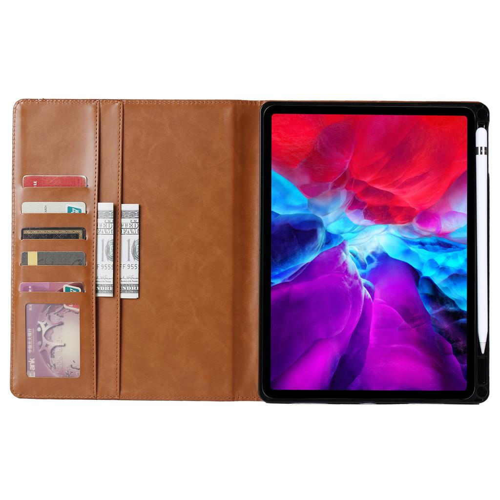 Pour iPad Pro 13 (2024) Étui Portefeuille en Cuir avec Fente Externe pour Cartes et Couverture de Tablette avec Réveil/Veille Automatique