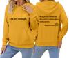 Dear Person Behind Me: Simple Letter Print Casual Long Sleeve Hooded Sweatshirt