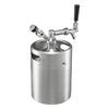 4L Mini Keg, Pressurized Growler Tap System, 304 Stainless Steel Beer Kit, with Co2 Regulator, Self-Closing Faucet, Keeps Fresh and Carbonation for