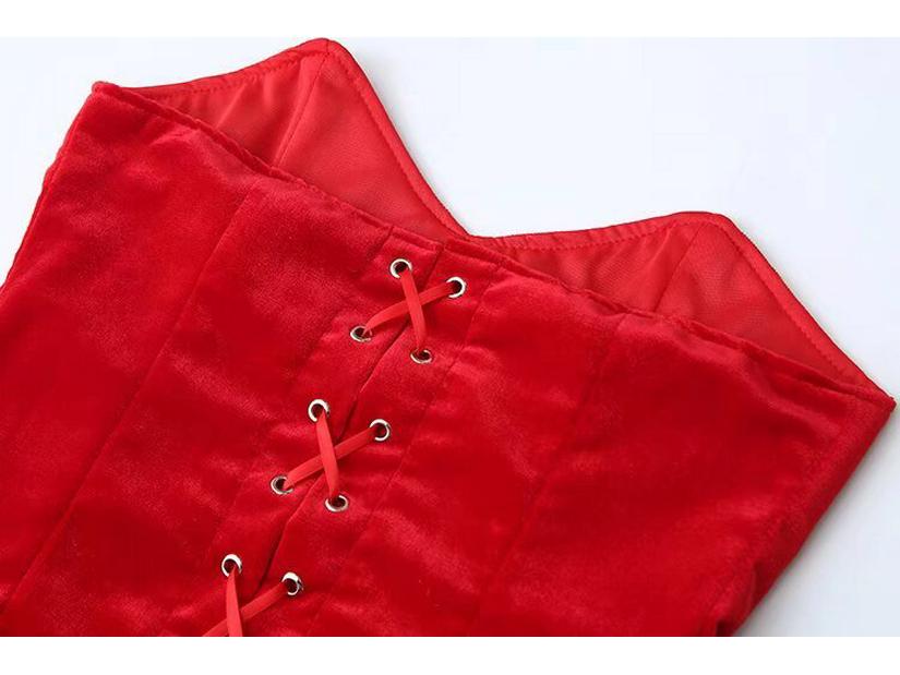 2024 Winter Women's European & American Slim Strapless Top and Midi Skirt Set