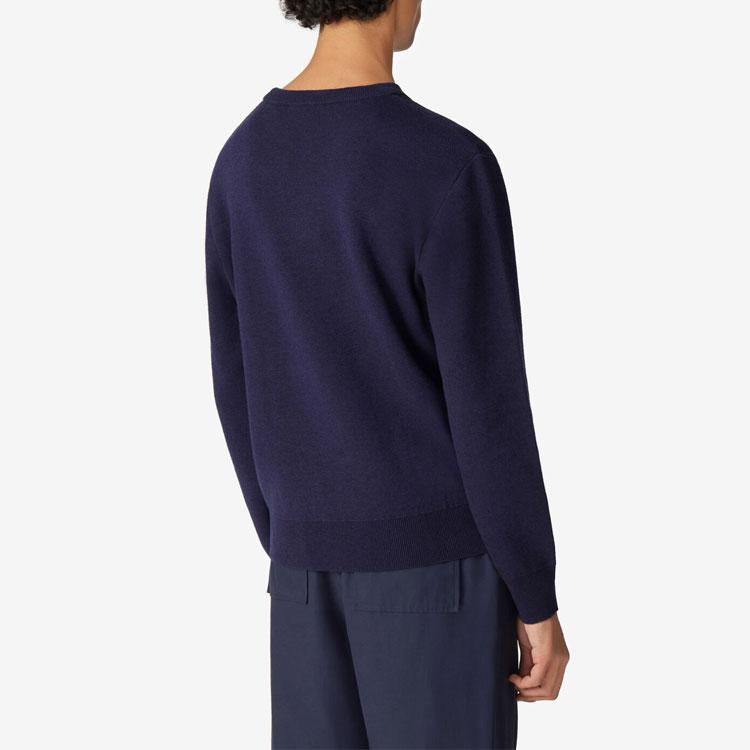 KENZO Classic Tiger Head Sweaters Men's Navy Blue Crew Neck Moderate Base Layer FB55PU5843XA-76
