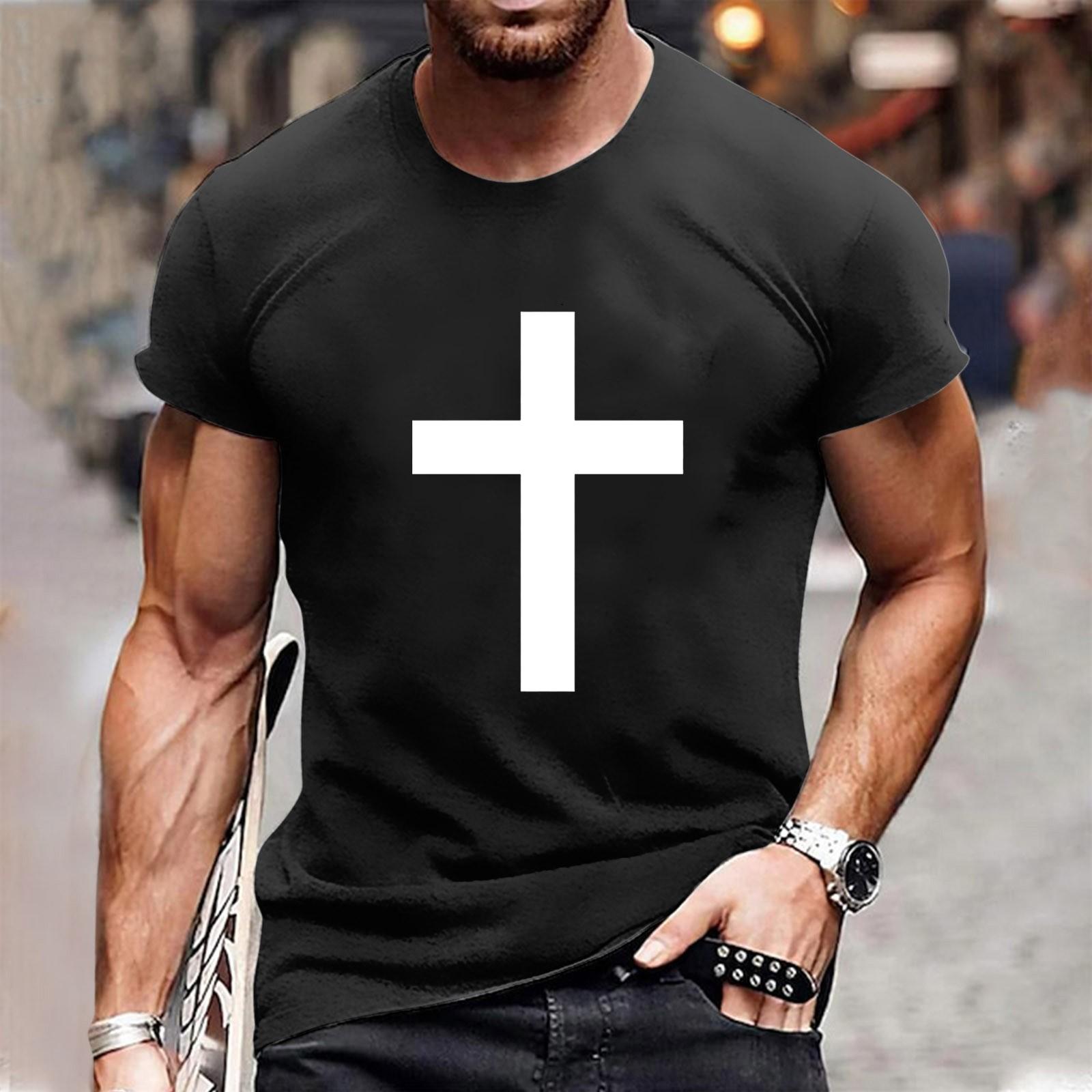 

Летняя футболка с коротким рукавом и круглым вырезом европейского размера, пуловер с перекрестным принтом, топ XXXXL чёрный