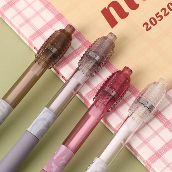 4/8 st Gelpennor Ergonomiskt Bekvämt Grepp 0,5 mm Fin Spets Snabbtorkande Svart Bläck Stresslindrande Penna med Tyst Roterande Hätta