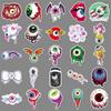 50 Eyeball Graffiti Stickers Personality Horror Trend Cool Play Decorative Mobile Phone Case Water Cup Skateboard Stickers