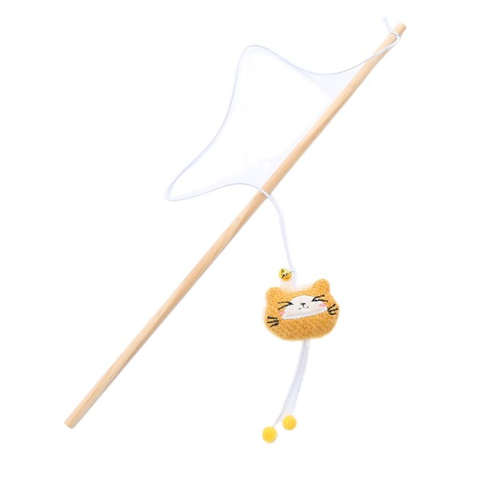 Animal Shape Cat-teasing Stick Wooden Pole Interactive Stick Cute Pet Supplies  Cat