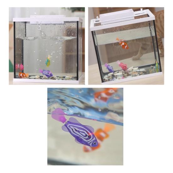 4/6 Pièces Jouet Poisson Électronique Activé par l'Eau, Poisson de Nage Robotique Imperméable avec Lumière LED, Jouet Poisson Interactif Lumineux pour Baignoire, Piscine, Aquarium
