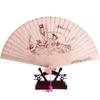 Antique-Style Chinese Sandalwood Folding Fan: Classic, Hollowed-Out Design for Women, Portable and Elegant.