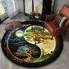 1Pc Celtic Tree of Life theme Printed circular carpet, home door mat, outdoor travel protection carpet A16