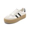 Augusteng Platform White Shoes Women's 2025 New Spring Fluffy Bread Shoes Casual Sports Board Shoes German Training Shoes