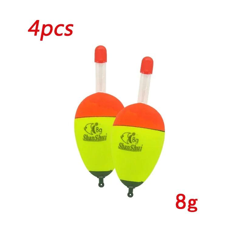 2/4Pcs EVA Luminous Fishing Night Float Light Stick Foam Plastic Bobber Sea Rock Fishing Buoyancy 10/20/30/40/50/60g/70/80g