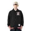Li Ning Badfive Seven Cities Collaboration Letter Print Polo-Kragen Lockere Freizeitjacke Herrenjacke Schwarz AFDT737-2