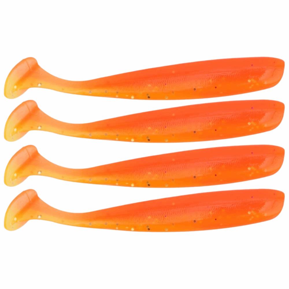 

100PCS Portable 7.0 cm/2 g Grub Worm Baits PVC T Tail Tail Swimbait Soft 4 Colors Fishing Lures Saltwater Fishing помаранчевий