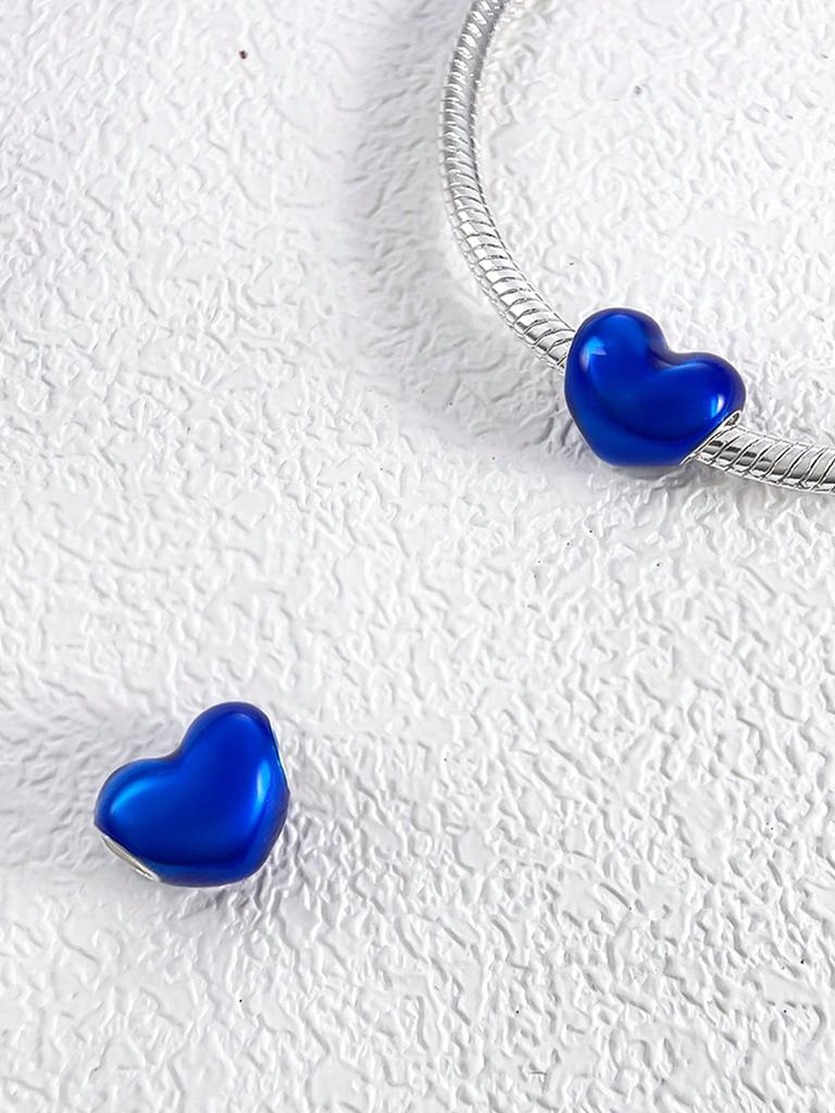 Copper Plated Original Charms Blue Valentine'S Day Love Beads Fit Bracelet Women'S Jewelry Gift