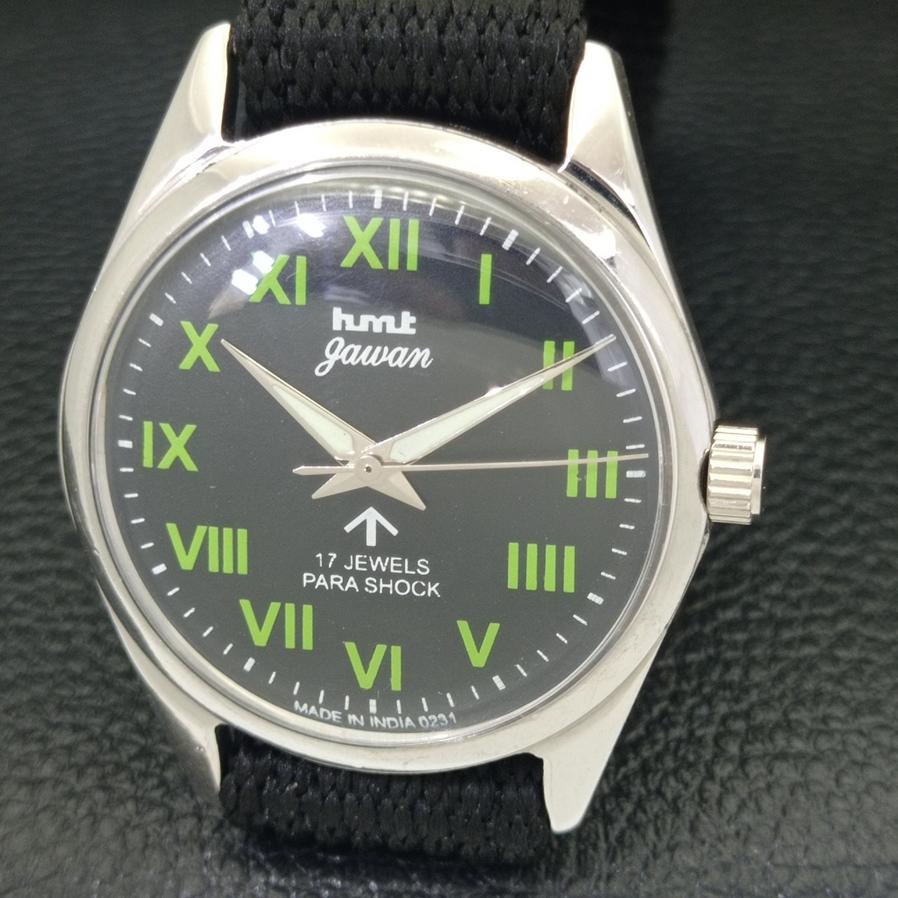 HMT JAWAN AUTENTYCZNY INDYJSKI MĘSKI Z NAKIĘCANĄ RĘCZNIE CZARNYM CYFERBLATEM ZEGAREK a600045-5