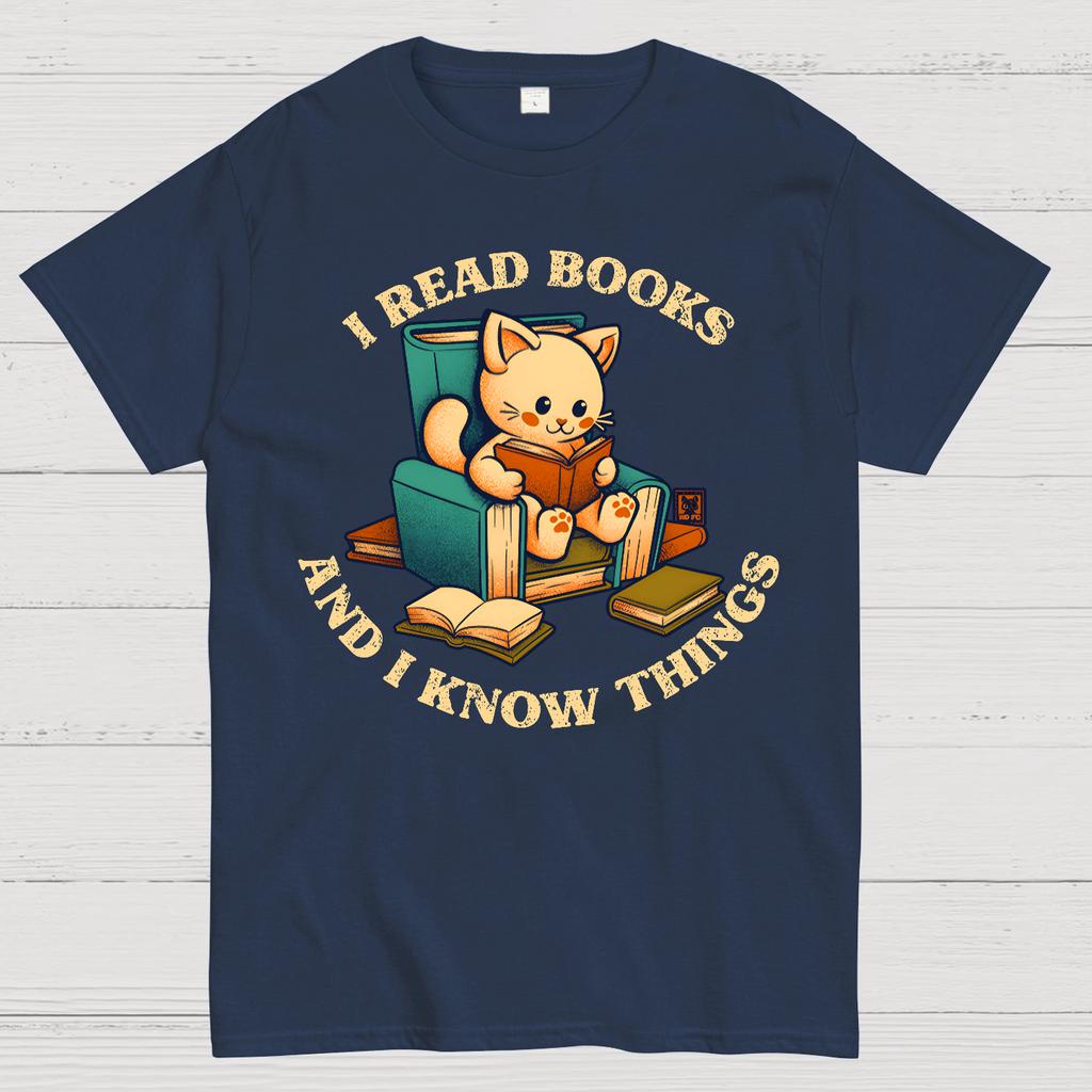I Read Books and I Meow Things Unisex 100% Cotton Summer Casual Cool Loose T-Shirt