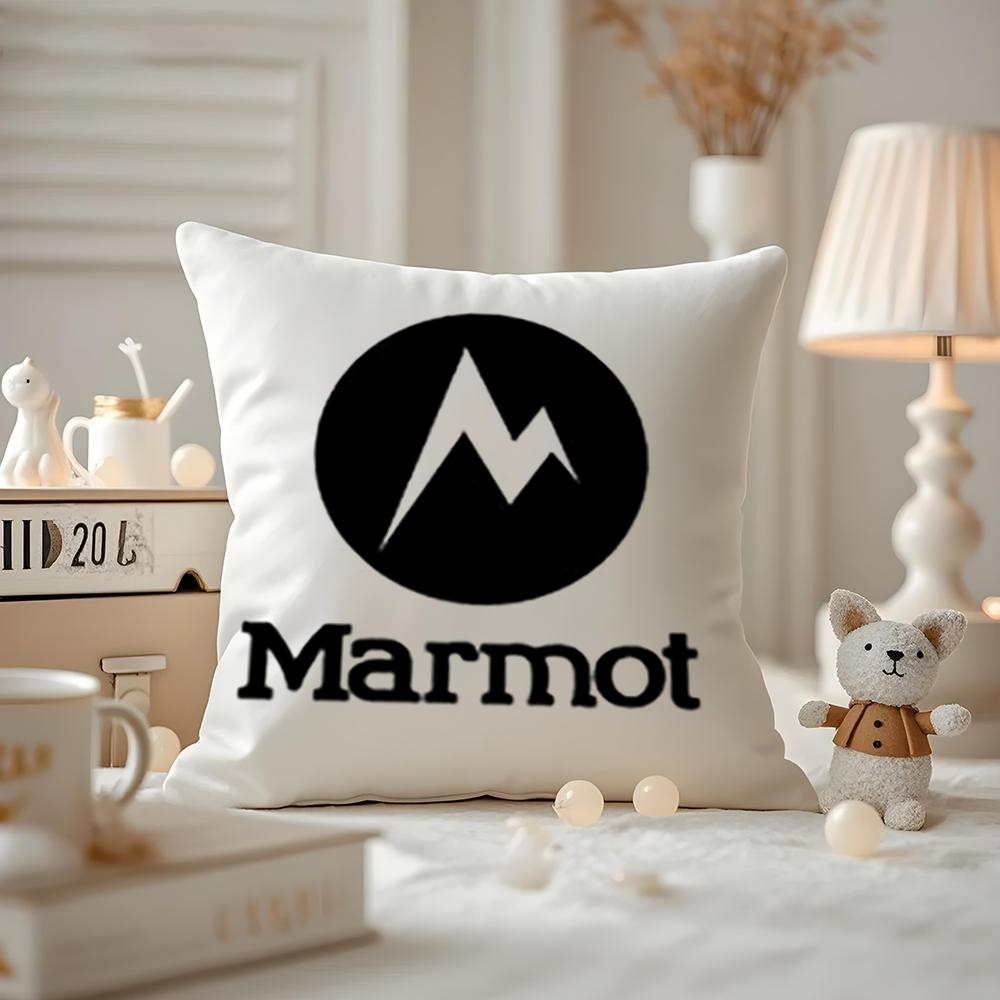 Cute Design M-Marmot Cushion Cover Anti-dustmite Pillowcase Invisible Zipper Silky Short Plush Sofa Cushion Cover