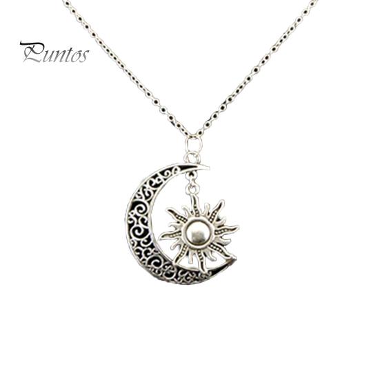 Jewelry Necklace Moon Sun Shape Vintage Style Alloy Gifts Unisex Fashion Chain for