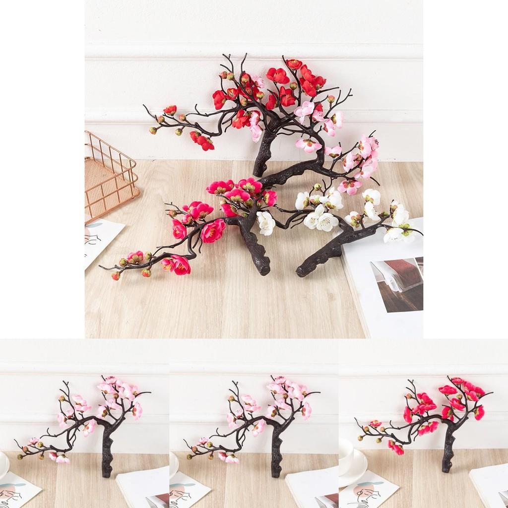 Artificial Flower Bonsai Plum Tree With Silk Flowers For Home Decor And Photography Props