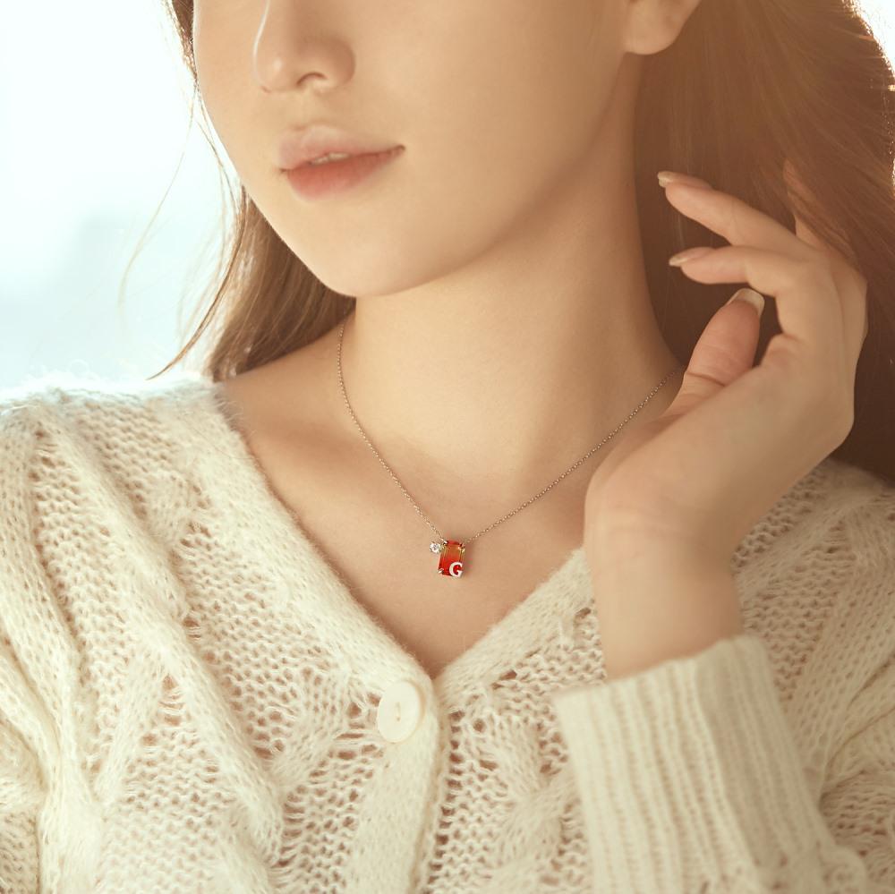 Collier Aurora Love en Argent Sterling S925 pour Femme avec Zircon - Design 26 Lettres, Cadeau de Noël Haut de Gamme