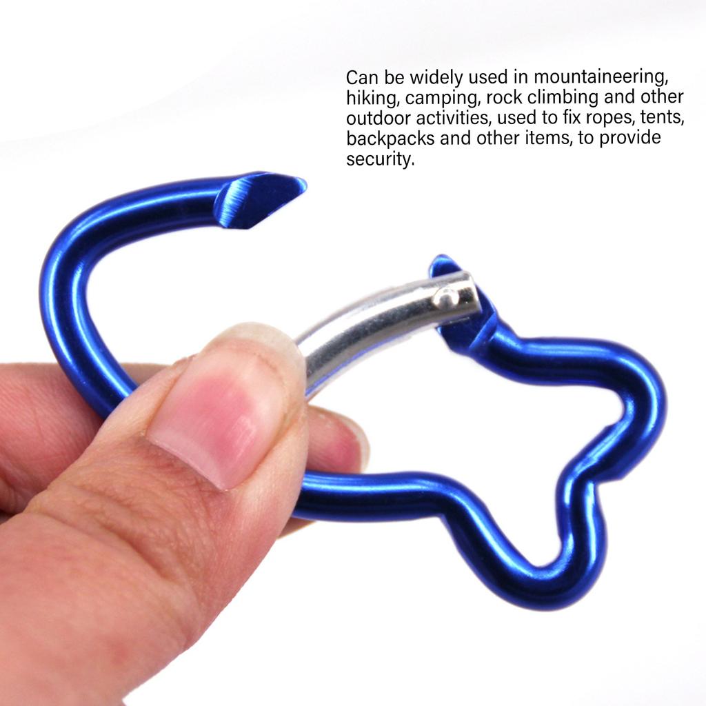 Quick Link Fish Shape Climbing Buckle Metal Locking Spring Snap Hook Carabiner Clip for Camping Fishing Hiking Traveling