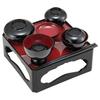 Buddhist Altar Shop Takita Shoten Buddhist Meal (Rei-Kyo Meal) - Resin, Black with Red Interior, 5.5 Inches (16.5cm Wide X 16.5cm Deep X 6.9cm High)