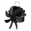 Wood Stove Fan for Magnet Pipe Non Electric Heat Powered Aluminum Alloy Burning Fireplace Gas Burner Thermal Fan
