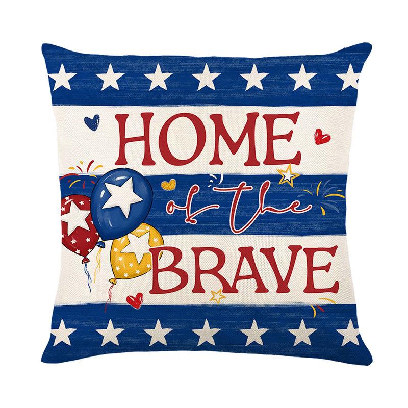 Amerikanische Retro Kissenhülle Fünfzackiger Stern Gedruckte Leinen Kissenhülle Sofa Dekorative Kissenbezug Feiertagsgeschenk Kissenhülle