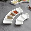 Three-Compartment Ceramic Condiment Dish