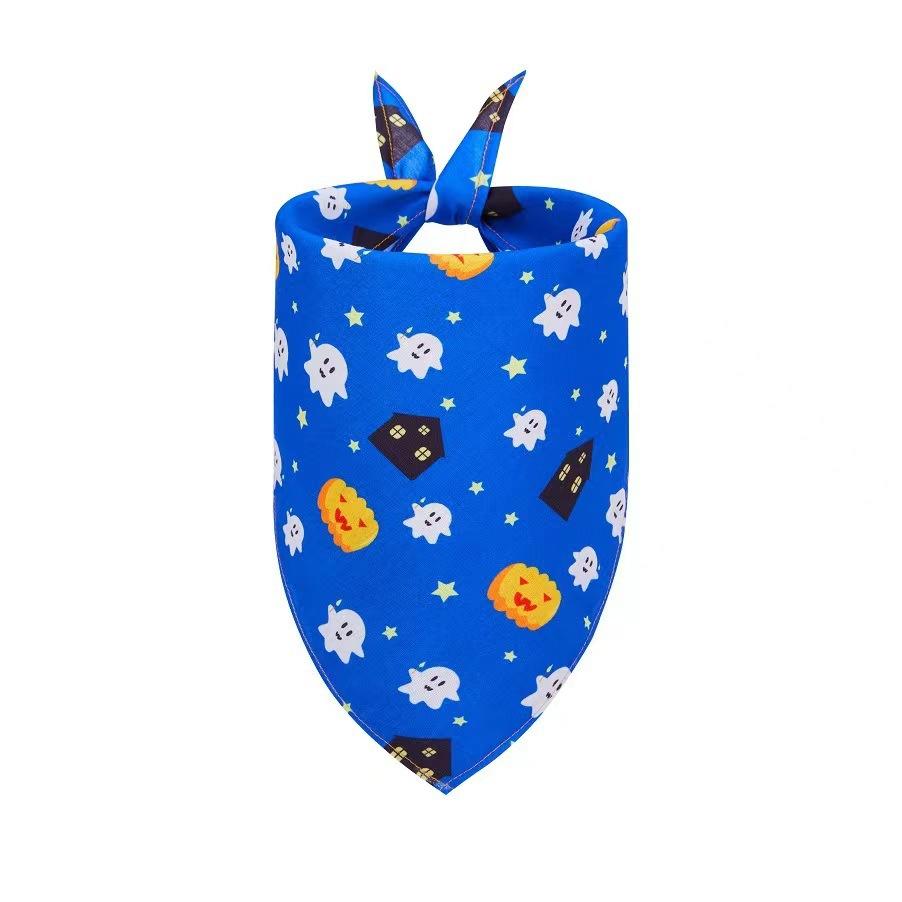 Halloween Pet Bandana Bib Polyester Triangle Scarf for Cats Dogs Fashion Accessory Holiday Costume Dress Up