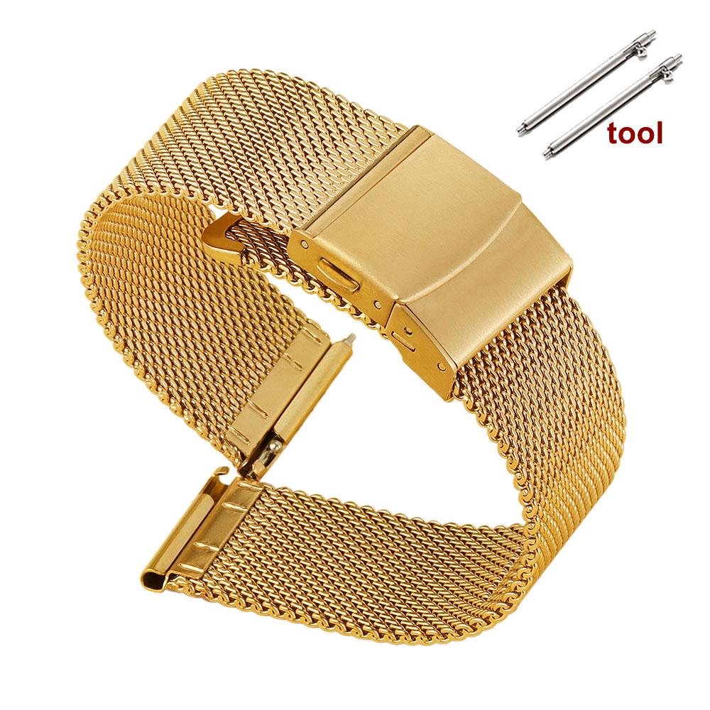0,6 Milanese Řemínek k hodinkám 18mm 20mm 22mm S rychloupínáním Náramek z nerezové oceli se síťovinou pro muže ženy Pásek na zápěstí