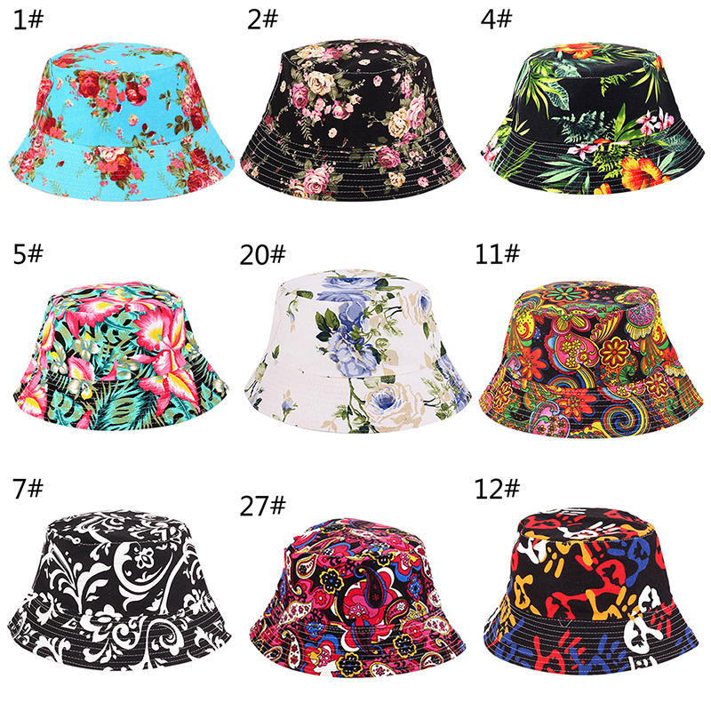 Unisex Men Women Boonie Hunting Fishing Outdoor Cap Floral Bucket Sun Hat