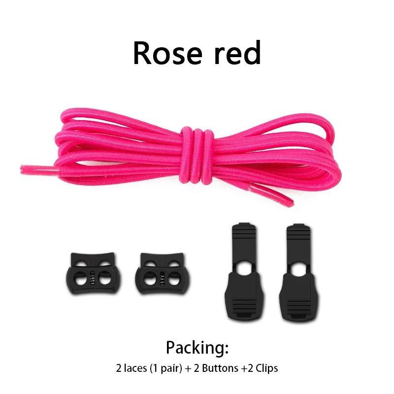 1 Pair Lock Shoelaces Elastic Sneakers Laces Without Ties Adult Kids Tennis Round Shoelaces Rubber Bands for Shoes Accesories