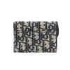 Dior Saddle Monogram Embroidered Flap Saddle Bag Card Holder Cotton Card Case Small Women accessories Denim-Blue S5611CTZQ_M928
