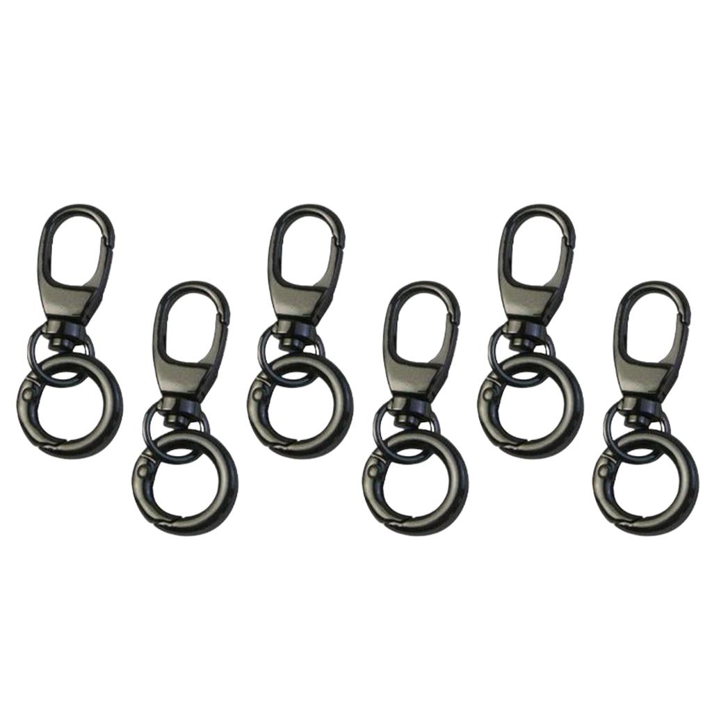 QEZEZA Keychain, Carabiner, Stylish, Set of 6, Key Chain, Metal Fittings, Zinc Alloy, Swivel