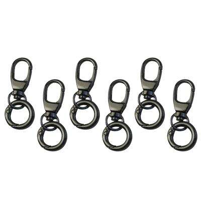 QEZEZA Keychain, Carabiner, Stylish, Set of 6, Key Chain, Metal Fittings, Zinc Alloy, Swivel