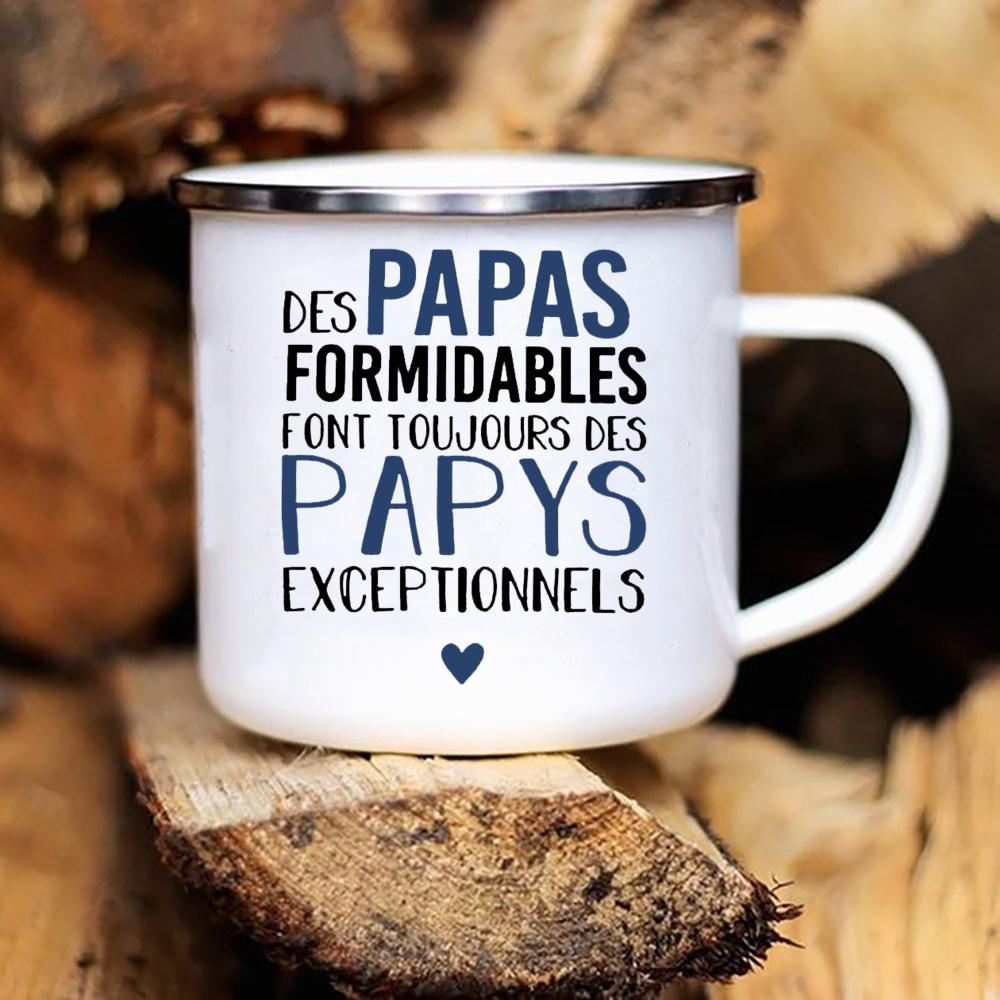 Pregnancy Announcement Mugs French Print Enamel Mug Brother Friends Drink Milk Coffee Cups Best Idea Gifts for Tonton Parrains