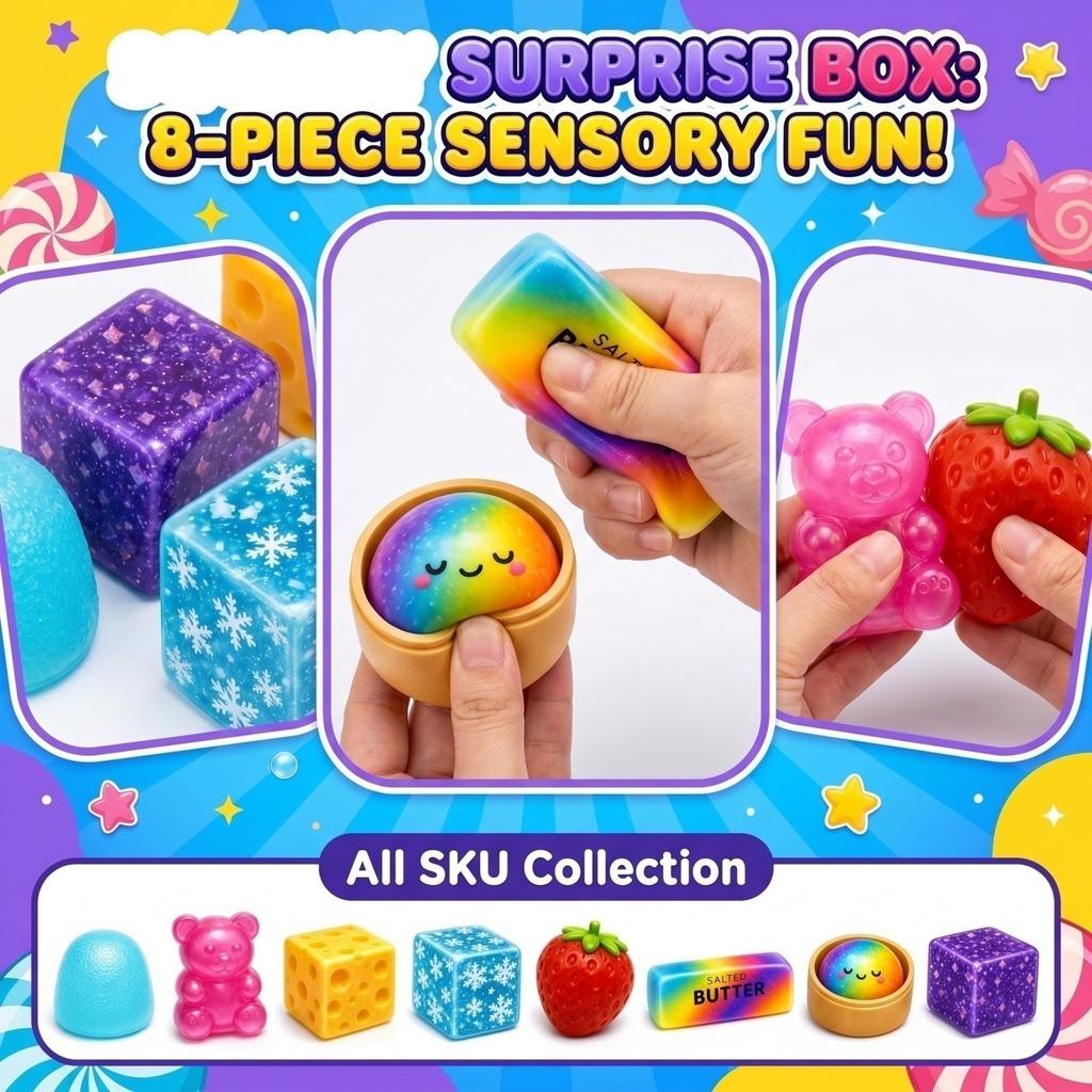 Toy, 8 Pack Slow Rising Stress Toys for Kids and Adults