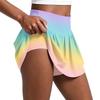 Women's Gradient Print Pleated Skort Athletic Tennis Running Yoga Skirt with Built-in Shorts Lightweight Breathable Fabric